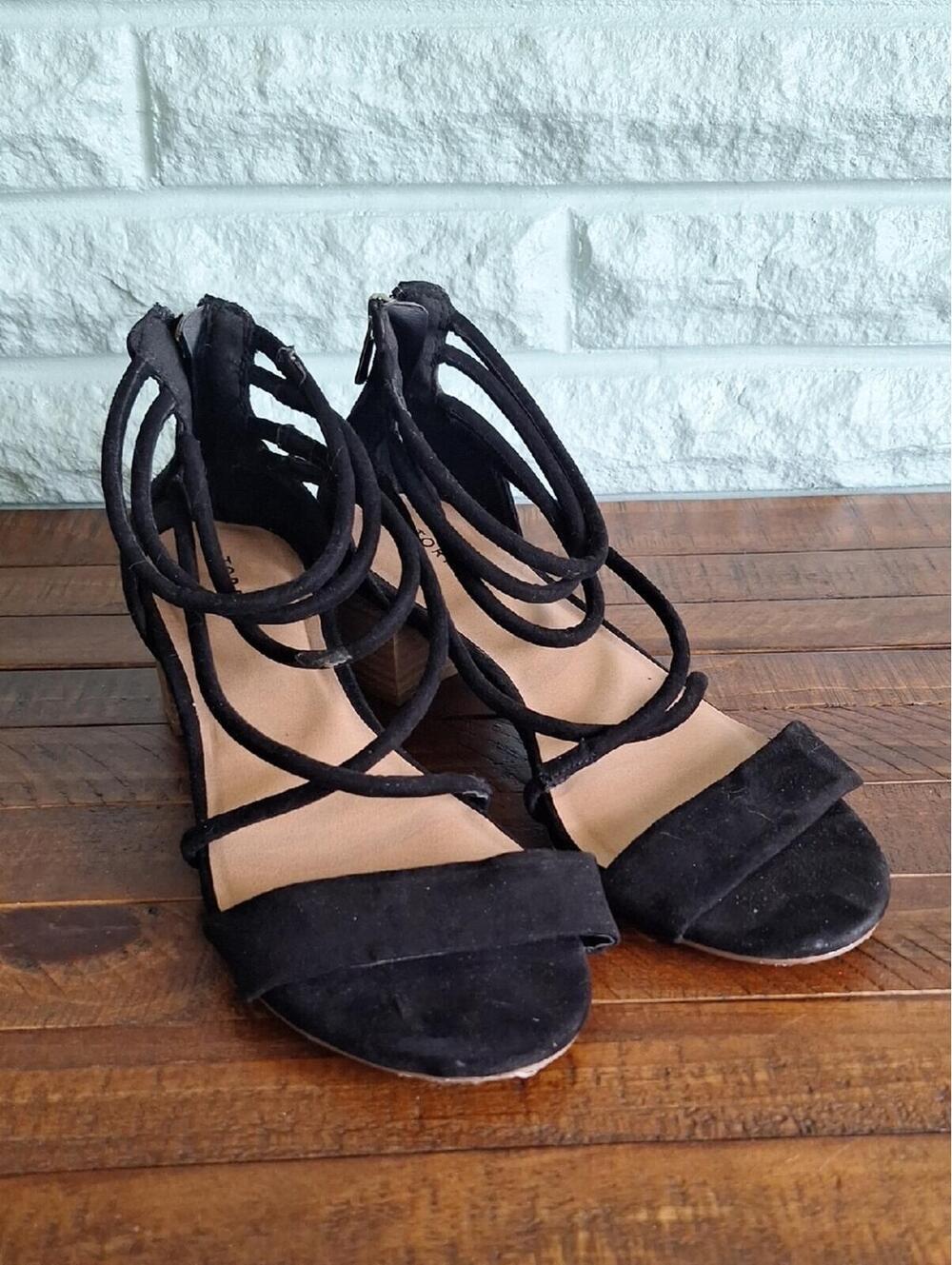 Torrid Black Open Toe Strappy Heel Sandal Size 8